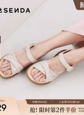 森达时装凉鞋女款夏新商场同款厚底休闲凉鞋XMH01BL5