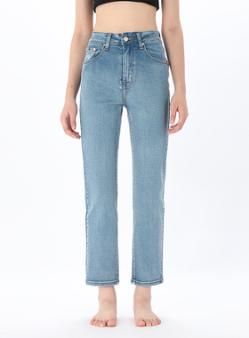 GPOD BEFR裤子女牛仔裤2025新款潮牌高腰烟管小直筒fashionjeans2