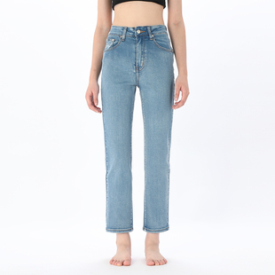 GPOD BEFR裤子女牛仔裤2026新款水洗高腰烟管小直筒夏季jeans2