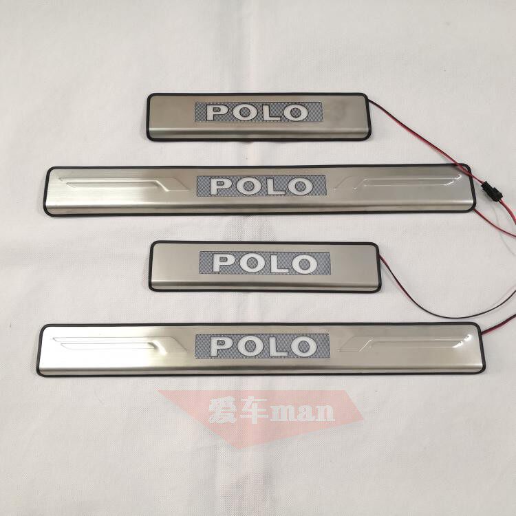11 12 13 14 15款波罗迎宾踏板带灯门槛条 新POLO防护条不锈钢led