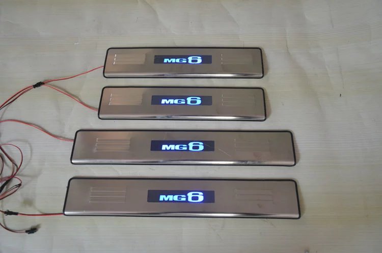 适用于名爵MG6门槛条带灯 迎宾踏板 门槛保护条 不锈钢 led发光