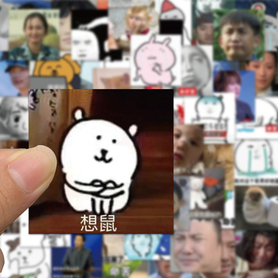 62张命苦精神状态上班上学无语搞笑沙雕趣味防水贴纸手机壳贴画