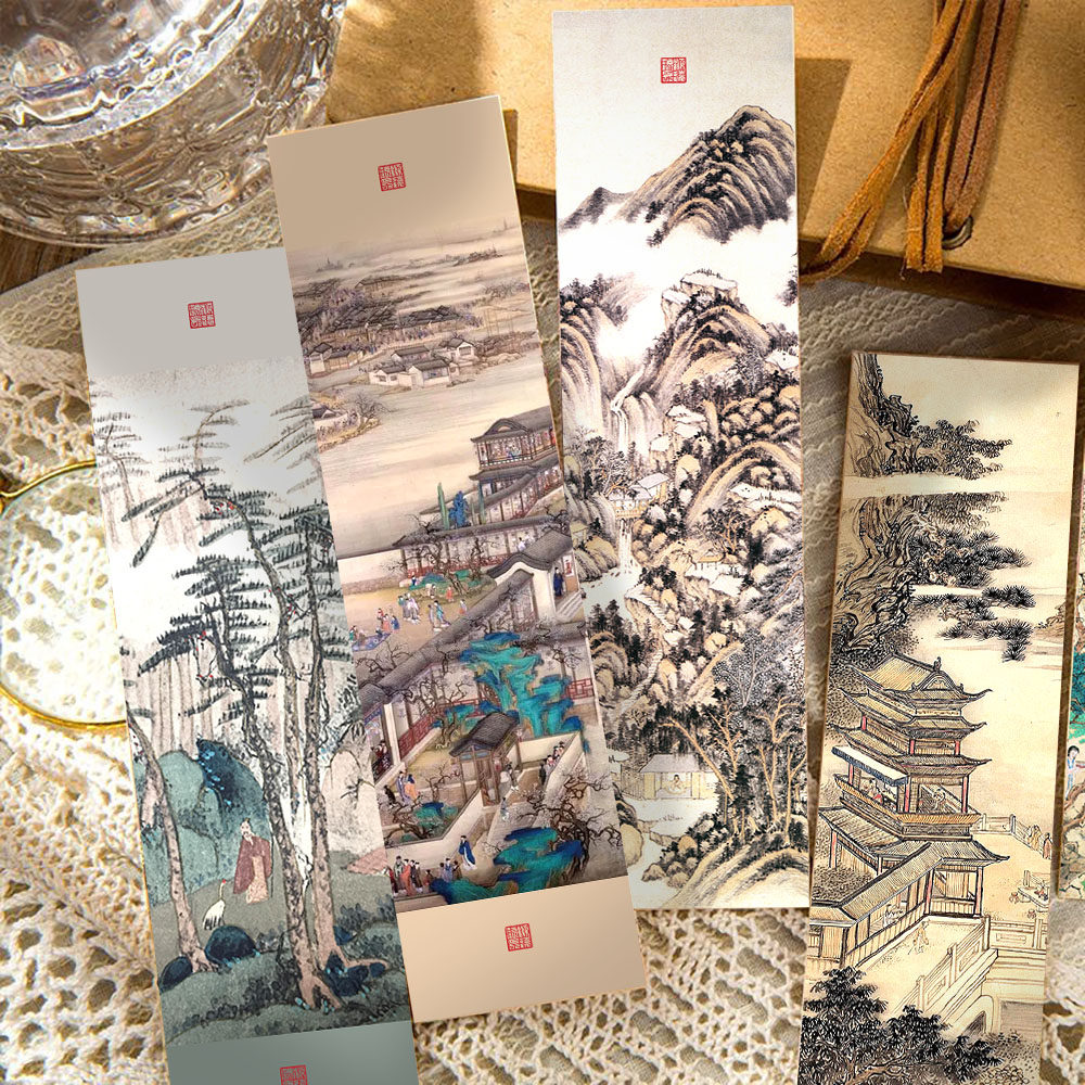 30张江山秋色书签古代国风盛典古风高颜值小众简约书写装饰卡片