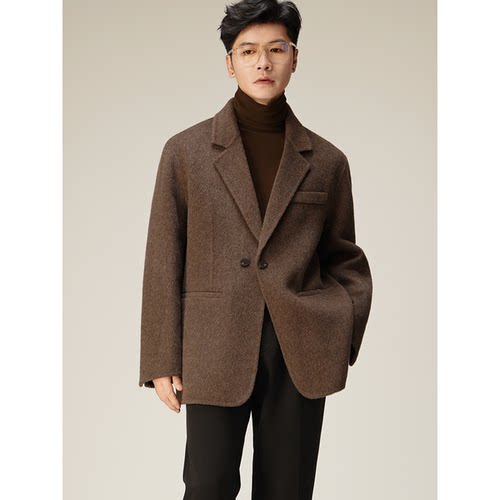 100%羊毛男士双面呢西装外套