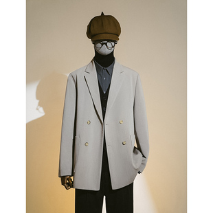 廓形单西免烫西装 休闲西服男士 外套通勤上衣宽松长袖 PEICHUAN