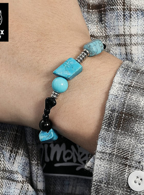 GENANX闪电潮牌蓝松石手串情侣手链小众纪念七夕礼物穆祉丞同款