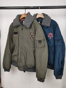 外贸男士秋冬款翻领复古加棉短款飞行服夹克外套户外防风大码棉衣