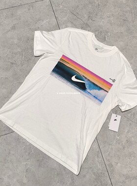 Nike耐克男子夏新款纯棉简约印花圆领运动休闲短袖T恤 HJ0761-100
