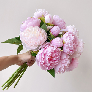 ladylike 客厅餐桌花假花花束套装 装 饰摆件 高品质仿真花芍药绢花