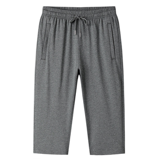 2025新款男士纯棉七分裤休闲直筒短裤男男款夏季薄款宽松大码中裤