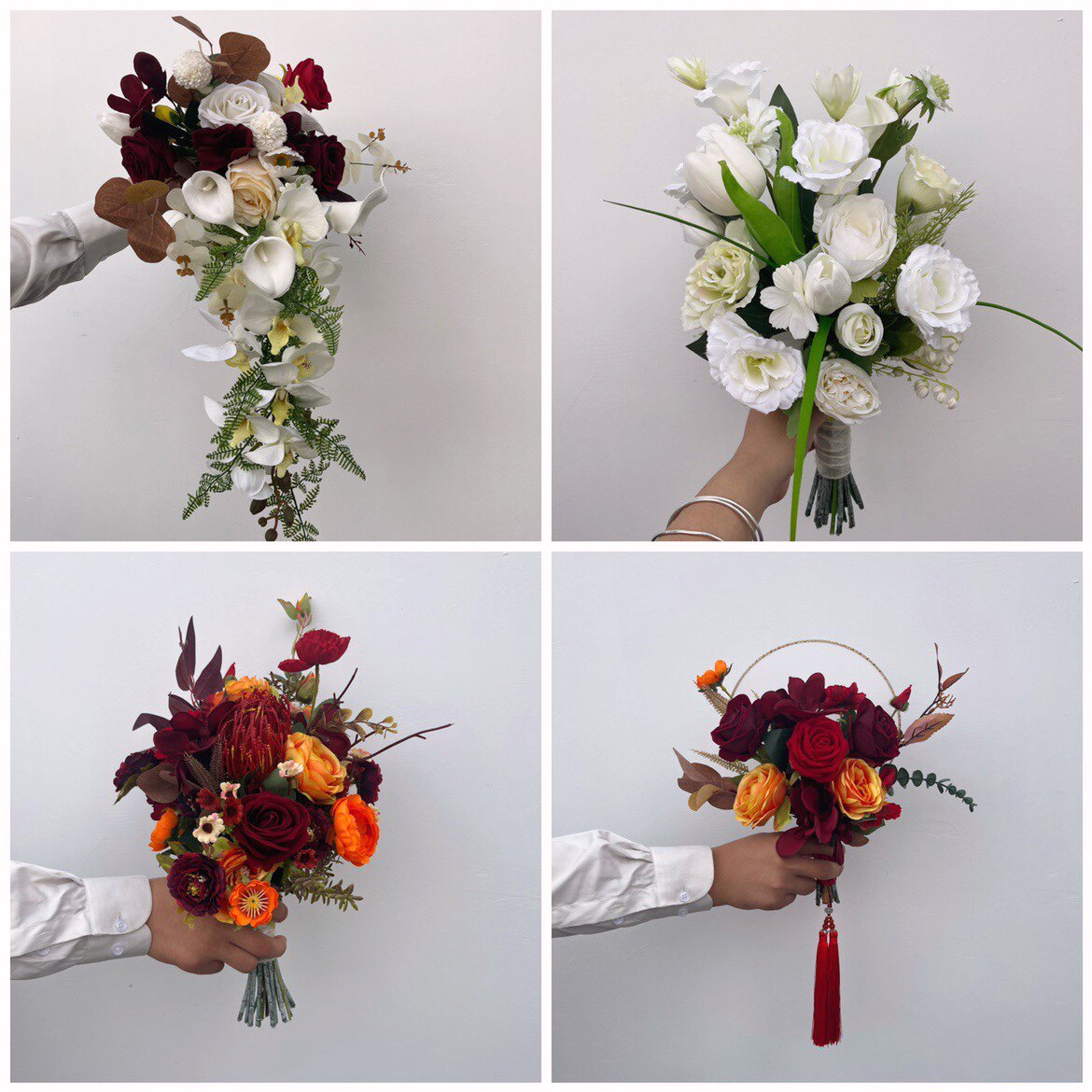 领证手捧花旅拍摄影韩式仿真新娘瀑布花婚纱秀禾拍照道具手工花束