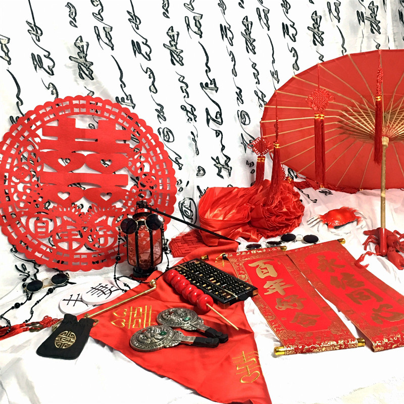 古装摄影道具大全 中国风复古 秀禾用品 婚纱写真拍照扇 绣球烟斗