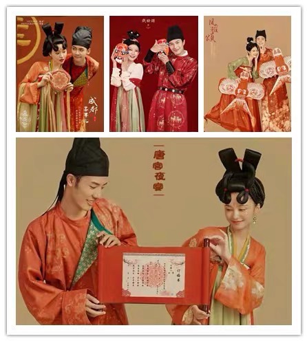 新款唐制古代中式照摄影道具结婚琵琶明制汉服婚书灯笼风筝