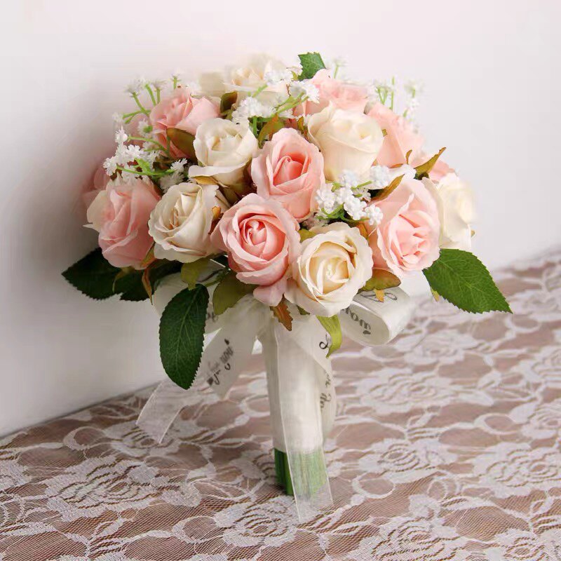 唯美文艺婚纱摄影道具外景情侣领证写真毕业季拍照仿真玫瑰手捧花