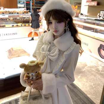 甜美保暖毛呢外套裙子