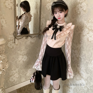 上衣半裙 秋冬精致甜美打底衬衫 森女系原创想去海边 心动侧颜