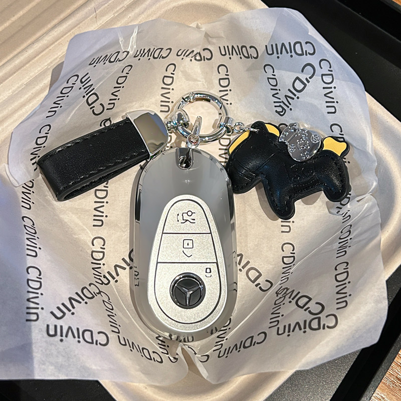 新款奔驰c260l钥匙套e300l专用GLC300壳C200L车e260高档S400扣eqe