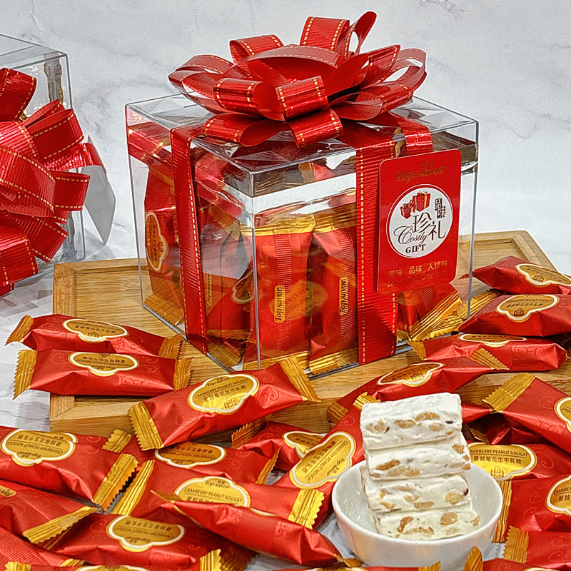 金语蔓越莓花生牛轧糖338克*1礼盒小包装糖果软糖休闲零食