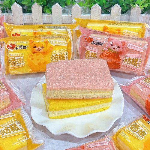 小恩爱小方糕2斤芝士味草莓味蛋糕散装称重小包装零食