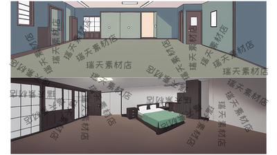 52张Ai，FLA格式沙雕动画横版横图场景背景现代都市室内（三）