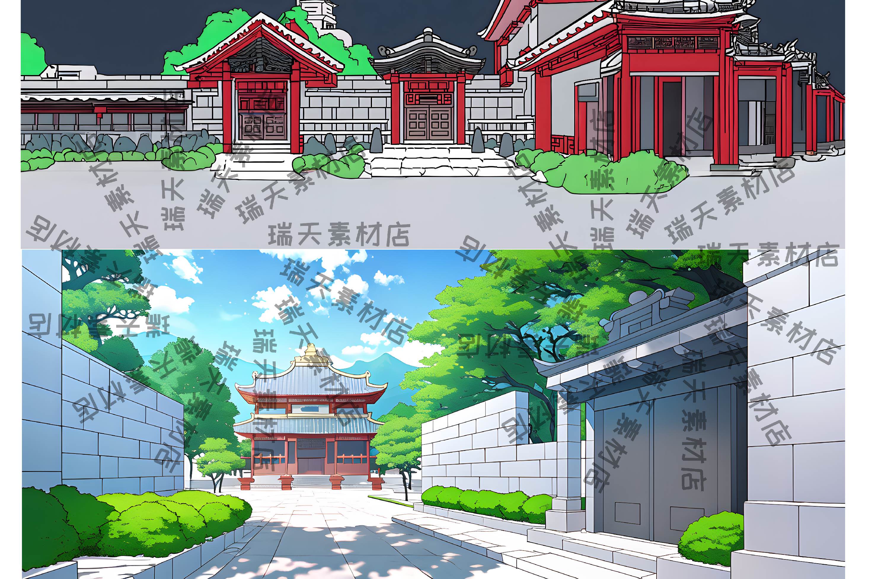 68张高质量高清沙雕修仙动画横图场景图片素材古代仙侠玄幻修真古