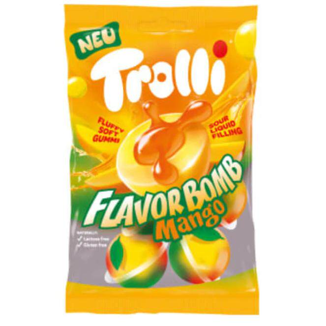 德国进口trolli口力爆浆流心芒果软糖爆浆糖球万圣节糖果75g
