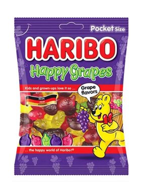 haribo哈瑞宝紫色系列糖果 葡萄味快乐小熊糖 万圣节糖果