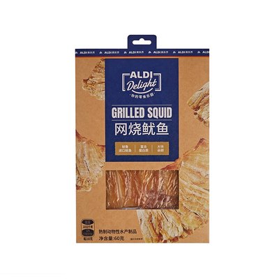 奥乐齐aldi 休闲零食秘鲁进口鱿鱼丝 铁板/网烧口味