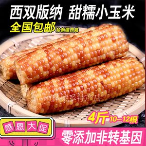 云南西双版纳小玉米新鲜香糯玉米甜糯香甜软糯带皮4斤10-12根包邮