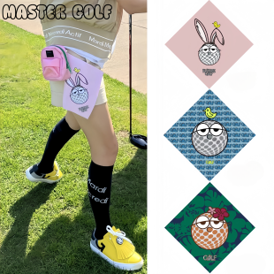 MG高尔夫擦球巾下场打球时尚双面去污渍球包挂饰拉伸挂钩巾毛巾