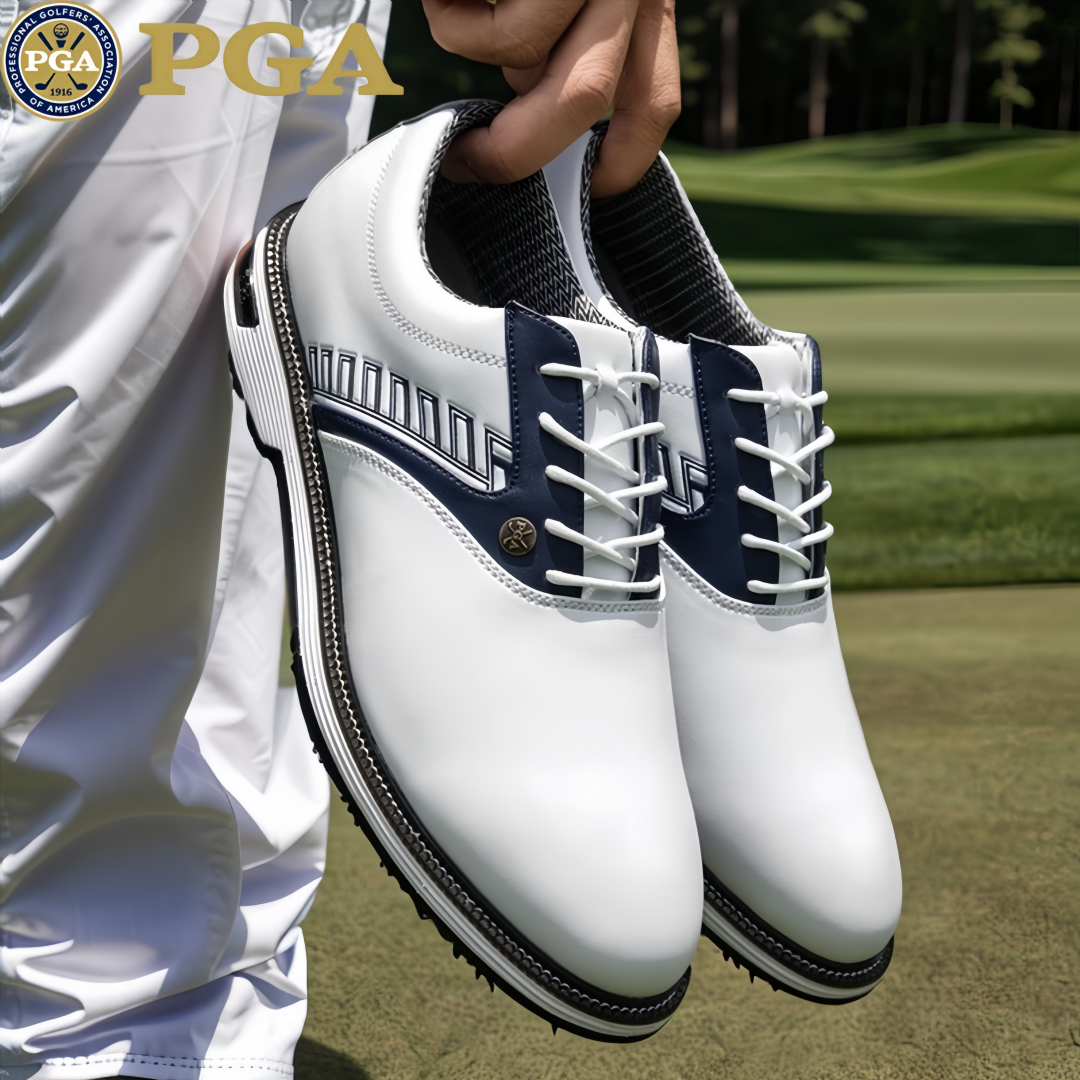 正品PGA 高尔夫球鞋男鞋运动鞋英伦风休闲防水防侧滑鞋钉golf男鞋