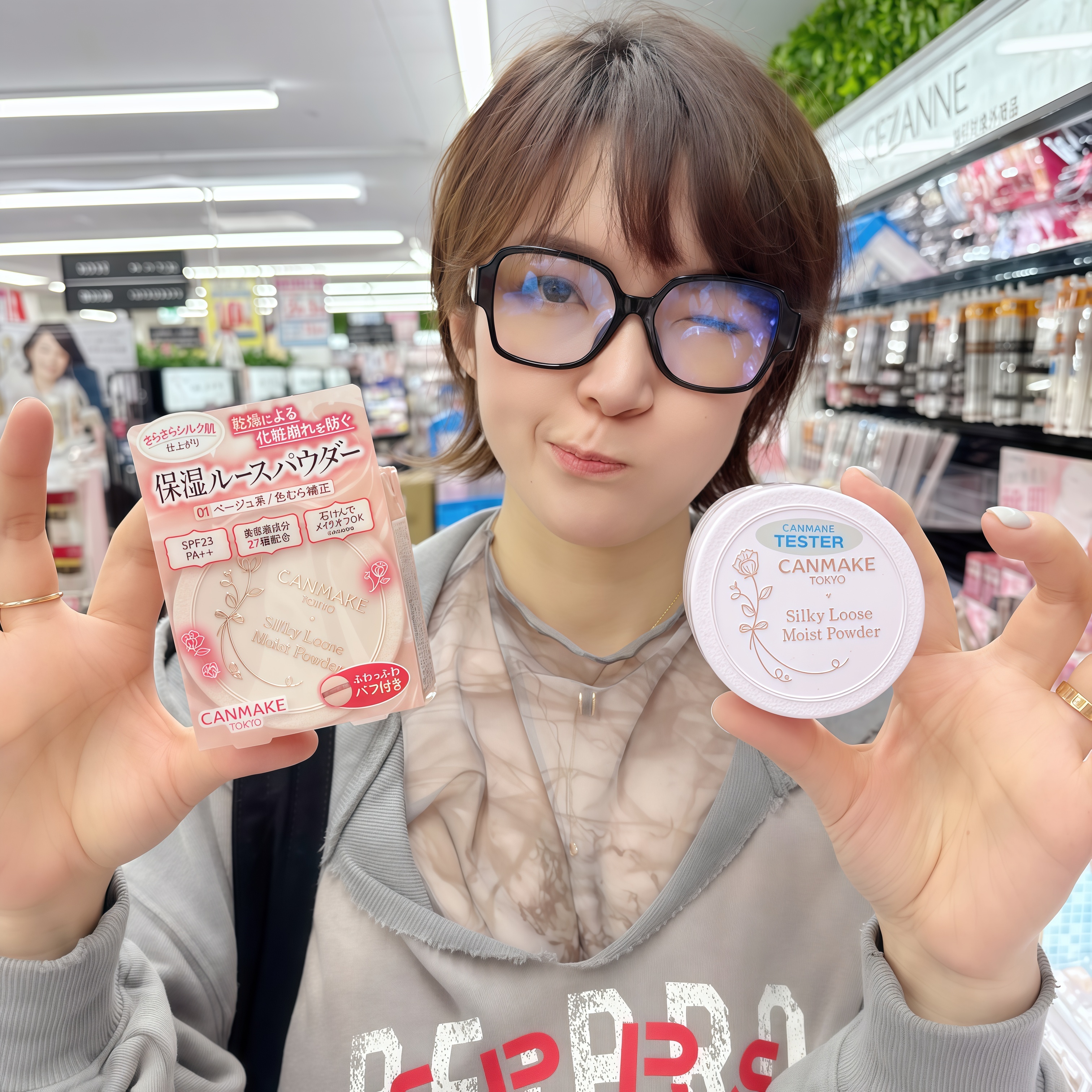 日本CANMAKE/井田棉花糖防晒哑光散粉丝滑定妆光泽透明