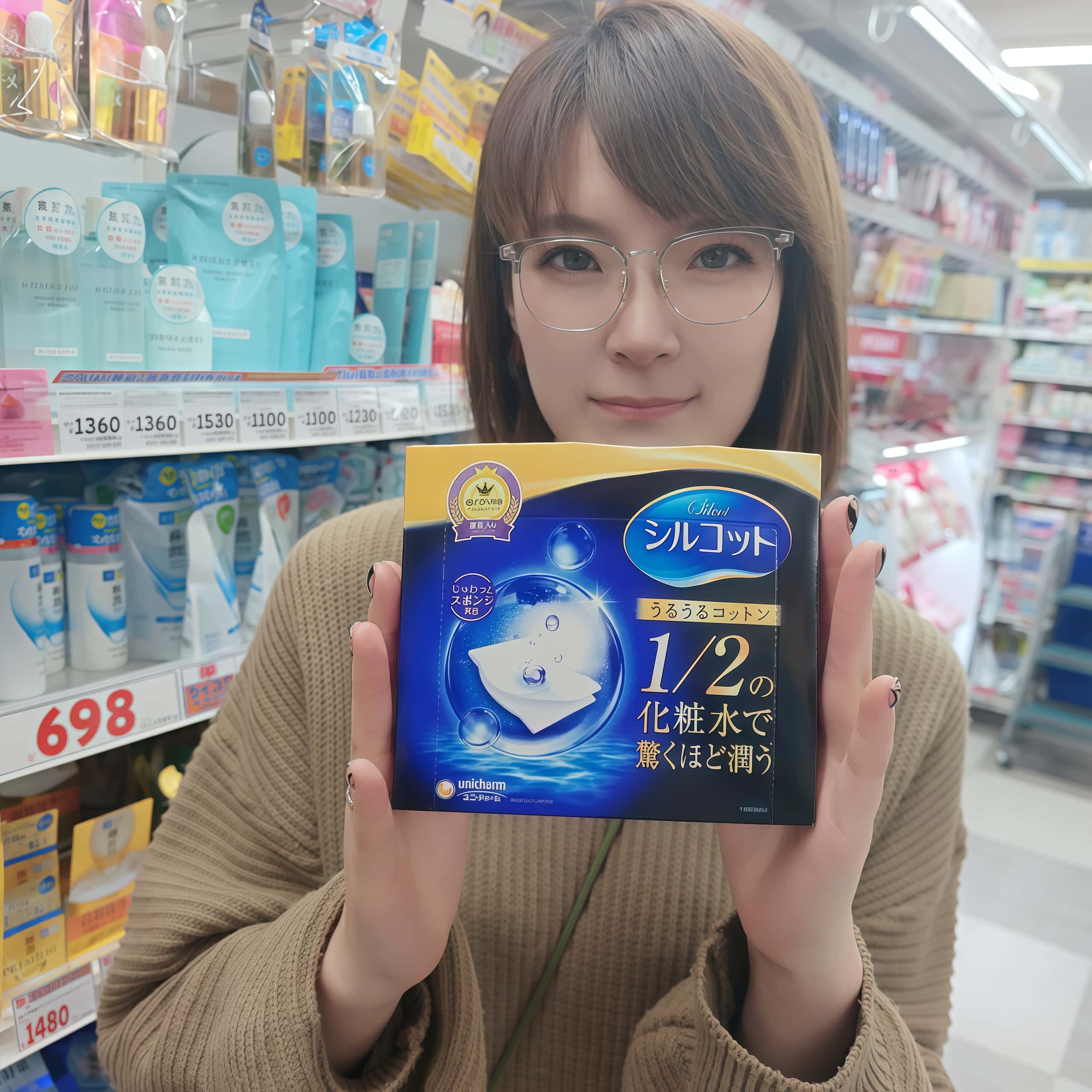 日本尤妮佳1/2省水湿敷用化妆棉