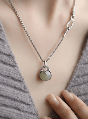 新中式福钱袋吊坠女士复古小件锁骨链项链坠子挂件中国风项坠饰品