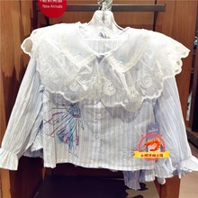 上海迪士尼国内代购米妮刺绣蕾丝女童蝴蝶结加绒卫衣服艾莎衬衫
