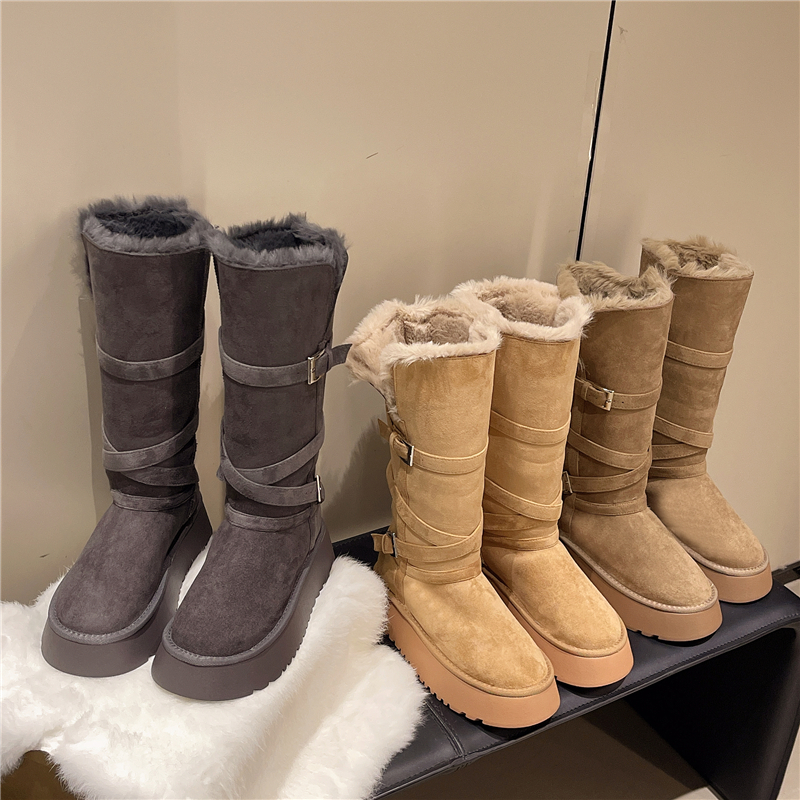 保暖冬季加绒保暖毛绒东北棉鞋