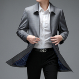 FY2106-P170春秋季新款高品质男装中长风衣男士简约商务外套，男装风衣，星座1613