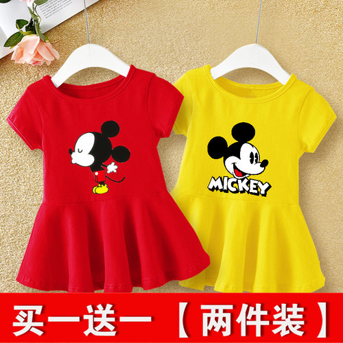 婴儿纯棉短袖连衣裙2025夏装童装洋气棉布裙子0-1-2岁3女宝宝公主