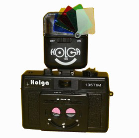 135胶卷相机 HOLGA 135TIM 粉色半格双格一体相机15S四色闪灯