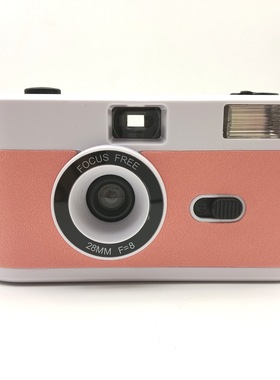 白色粉贴皮多次性胶片相机傻瓜可换胶卷学生可爱创意复古卡通礼品