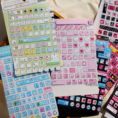 韩国进口正品贴纸韩文键盘按键装饰贴画可爱相册手账日记装饰贴纸
