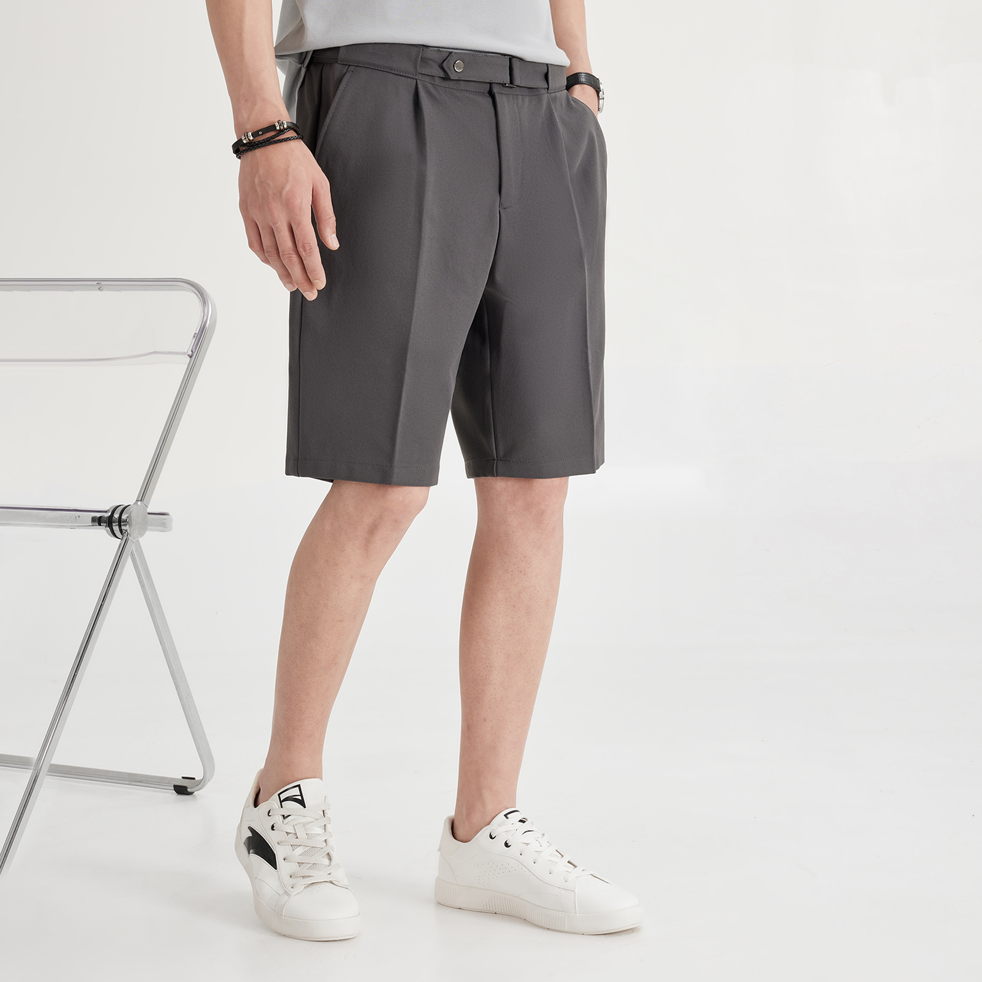 夏西装西短裤男薄款其色休闲五分裤英季伦商务修卡身裤5分dkt9902