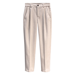 冬季毛呢裤男通勤休闲裤修身锥形西装裤加厚款男裤子垂坠感长裤潮