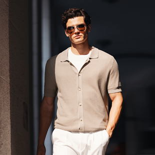 精选60支长绒棉针织毛衣开衫凉感Polo衫男2025夏新款短袖男款t恤