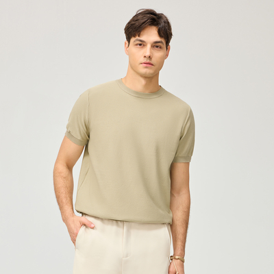 轻薄透气亲肤舒适圆领短袖男t恤