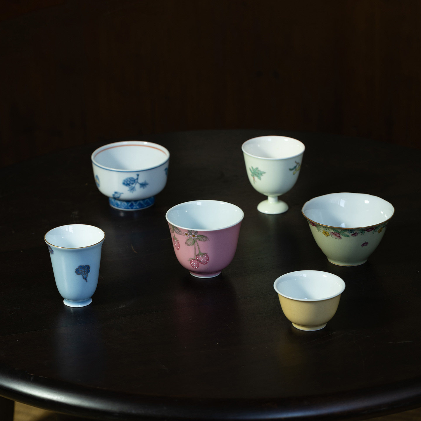 观云听雨景德镇手绘粉彩青花斗彩主人杯品茗茶杯功夫茶具单杯合集
