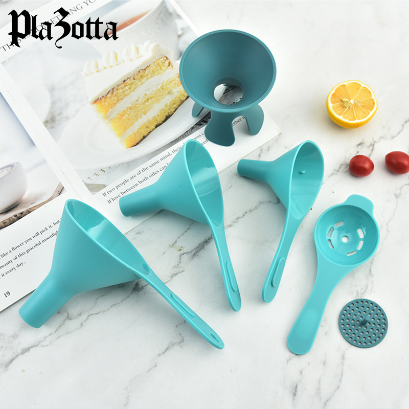 德国plazotta漏斗厨房多功能六合一米奶粉酒油液体分装工具过滤器