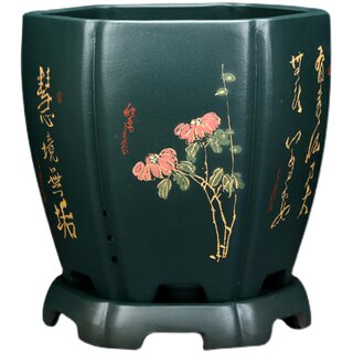 紫砂兰花专用盆手工陶瓷盆景花瓶精品绿植古典兰花君子兰家用花盆