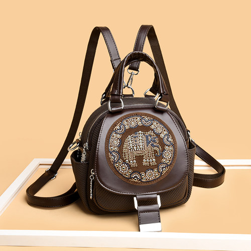 真皮双肩包女包2025新款多功能包