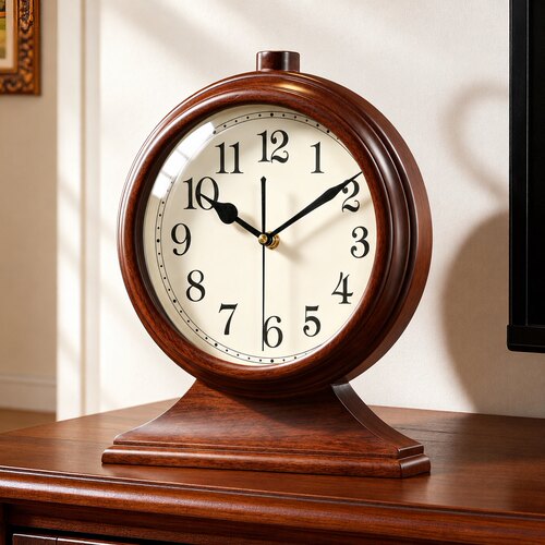 大数字！实木座钟电视柜摆件高级